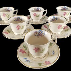 Vintage Aberdeen China Demitasse Cup & Saucer Set